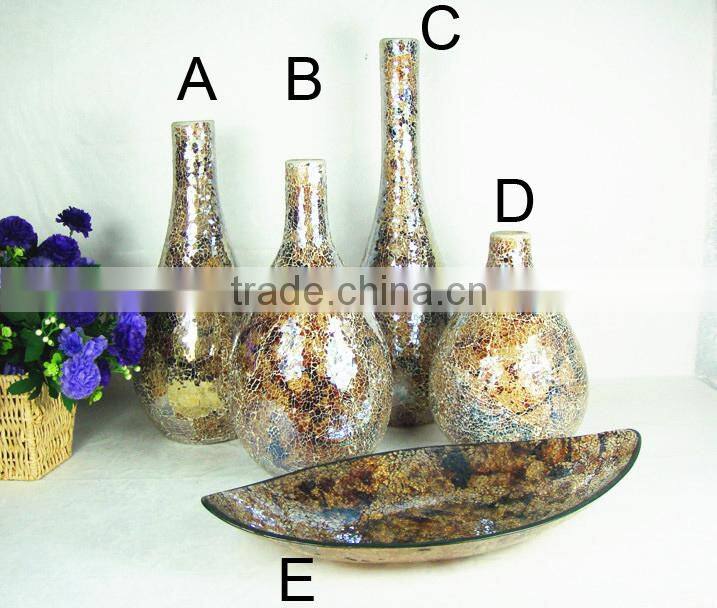 vase glass with champagne mosaic glass 1