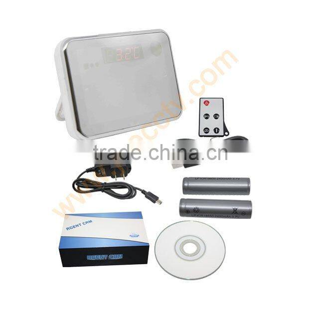 New Arrival Plane Mirror Alarm Clock Camera JVE-3311G,Remote Control/Video&Audio/Motion Detection Multi-Function Clock Camera