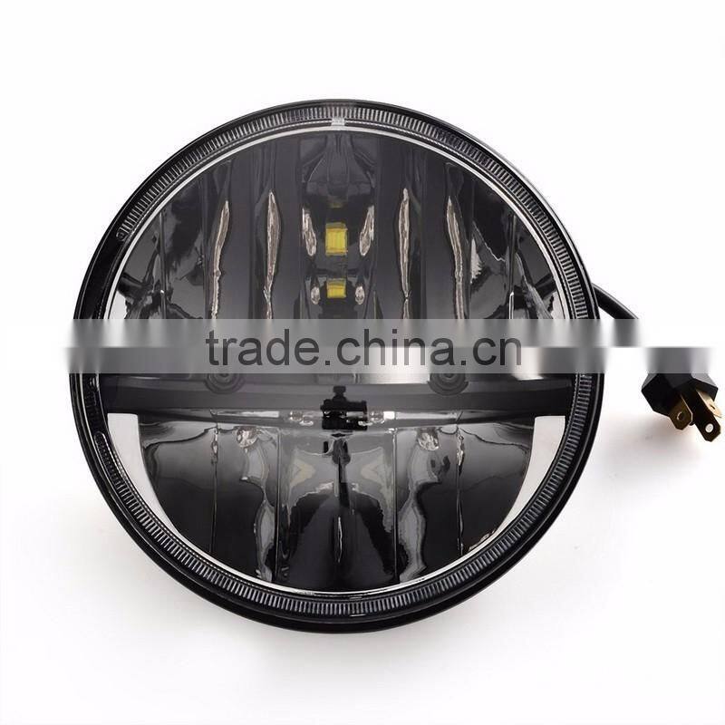 Hot sale!!! 7" Round 80W Total Cre-e LED Headlight h4 led high low beam for Jee-p Wrangler JK TJ LJ