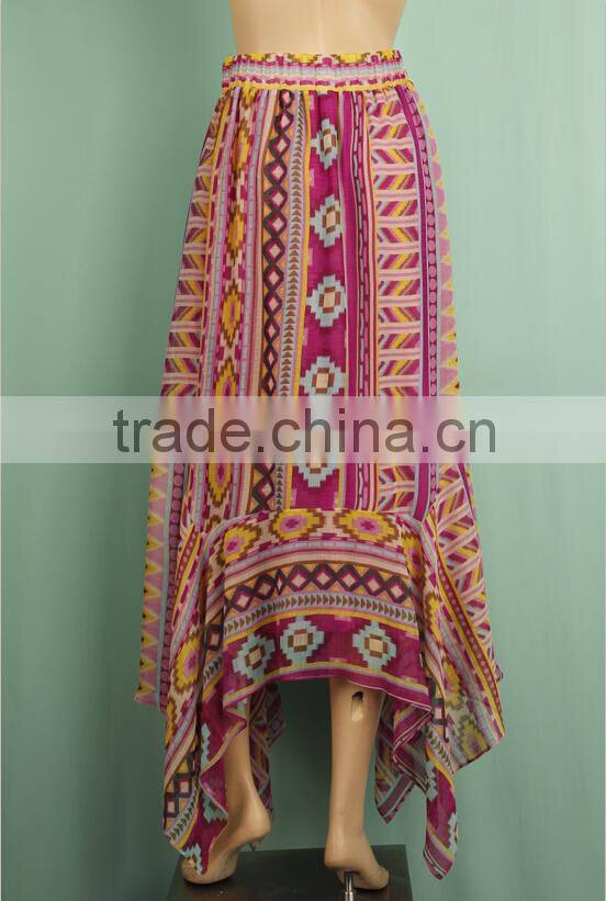 2016 newest two sides long colorful wholesale long printed bohemian skirts WS150331743
