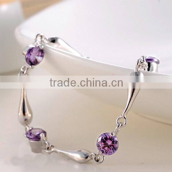 fashion silver Amethyst bracelet for girl