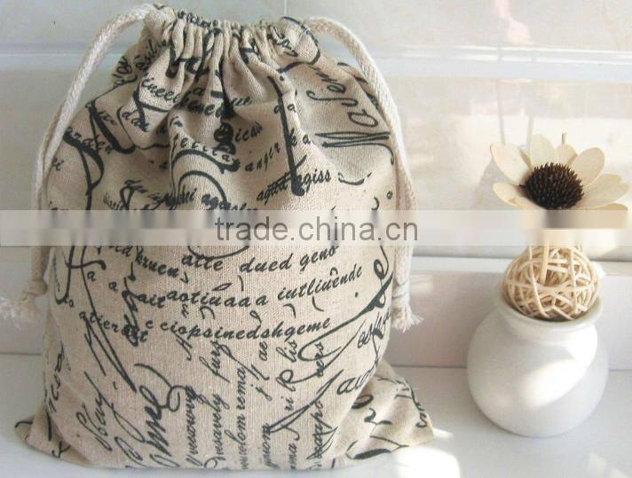 Wholesale organic cotton promotional drawstring bag