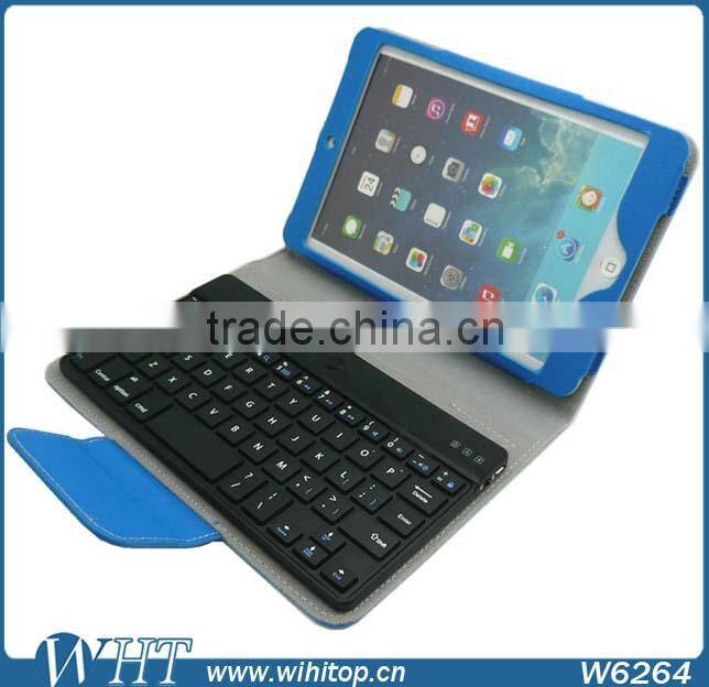 Hot Selling Detachable Ultra Thin Wireless Bluetooth Keyboard Leather Case For iPad Mini, For iPad Mini Case With Keyboard
