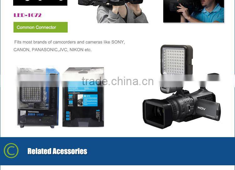 Small size 72pcs leds video light for mobilephone or camera with battery