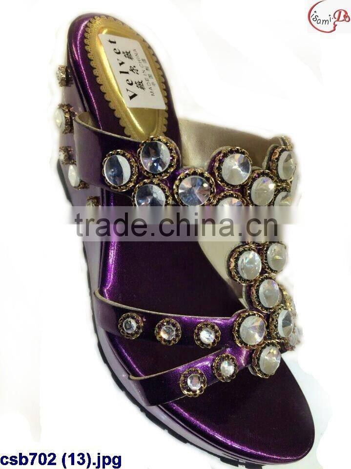 csb702 (8) New arrival fashion lady sandals with shone for wedding/party