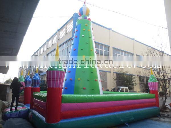 2014 New design commercial kids inflatable climbing wall