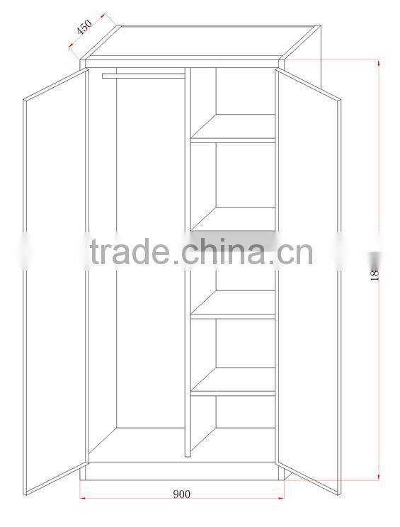 modern knock down structure inner drawer wardrobe