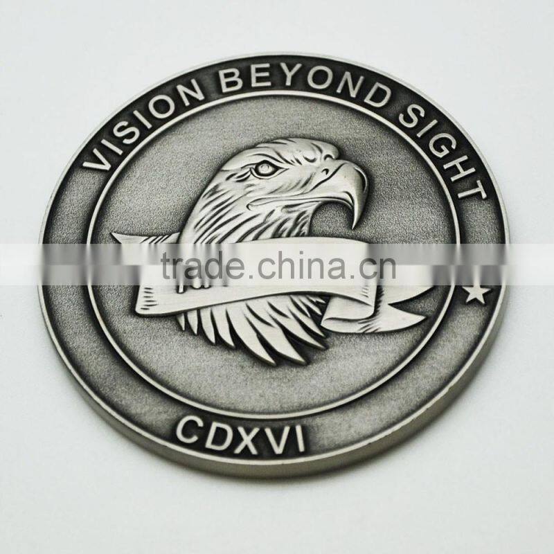 High quality custom antique nickel souvenir coin with eagle