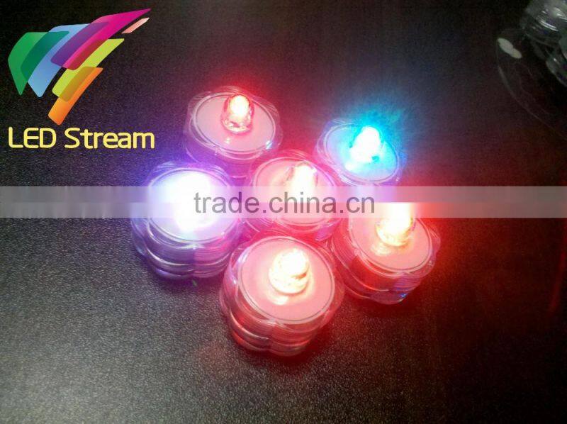Mini Waterproof Flower Tea Light Submersible Lamp For Christmas Holiday Wedding Party Swimming Pool Cell Battery