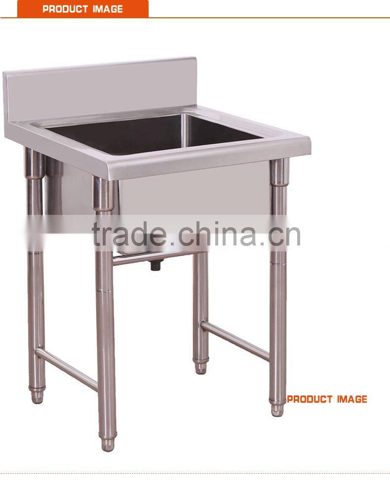 45x45cm single bowl rectangle square SS whole assembled commercial cabinet with sink and drain hole
