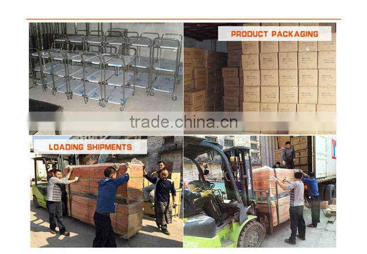 Stainless steel commercial Hotel room serving four layers trolley cart with wheels