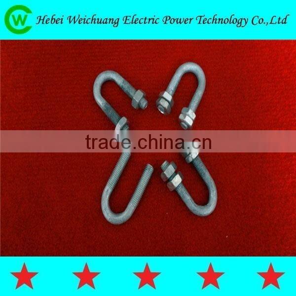70kn High Quality Hot Dip Galvanized Standard U Bolt with Nut for Power Line Hadware Fittings Durable In Use
