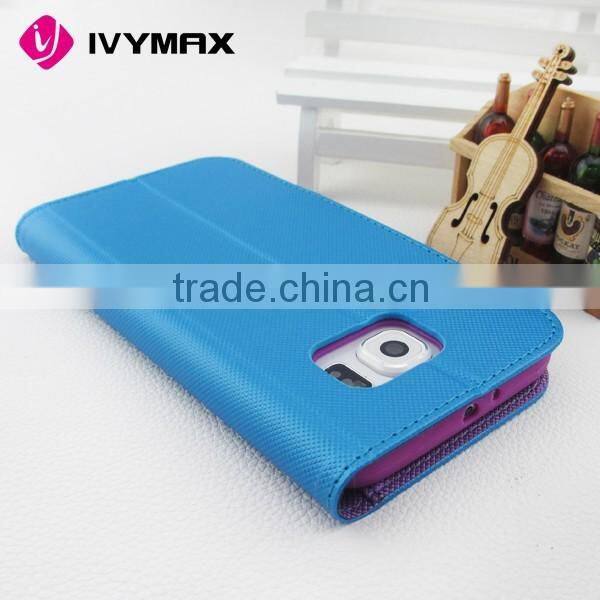 IVYMAX Book Style Stand Wallet Leather flip Cover phone Case for Samsung Galaxy S6