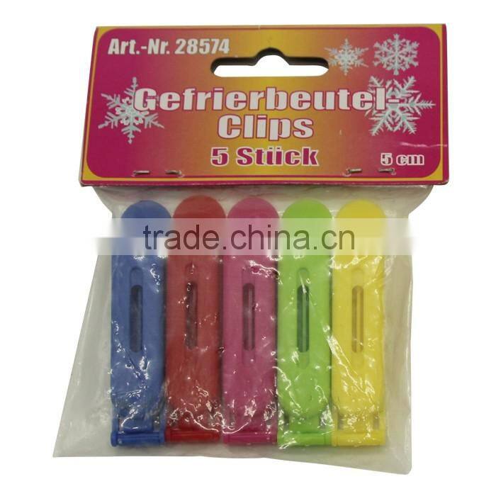 hot selling colored plastic food bag clips