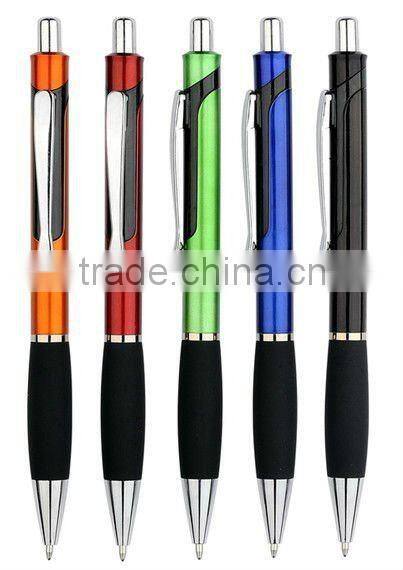 hot sale rubber grip plastic ball pen for promotion