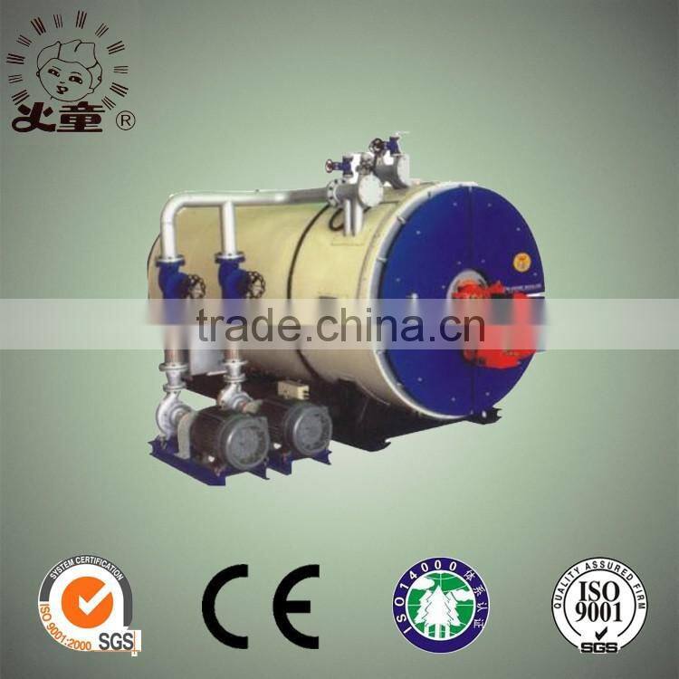 Horizontal gas fired conducting oil boiler