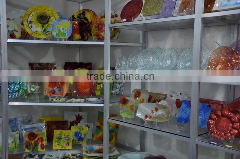 whole sale L35cm clear rectangular smooth pyrex glass dish with metal stand
