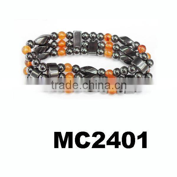 double line elastic beaded bio health magnetic health bracelet