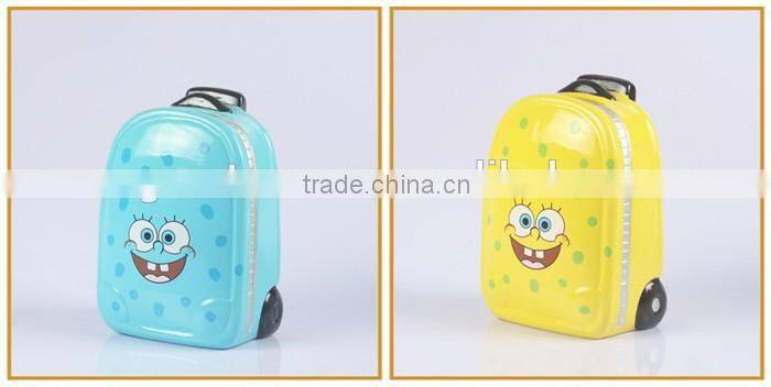 yellow ceramic coin bank for kids suitcase shape in money boxes