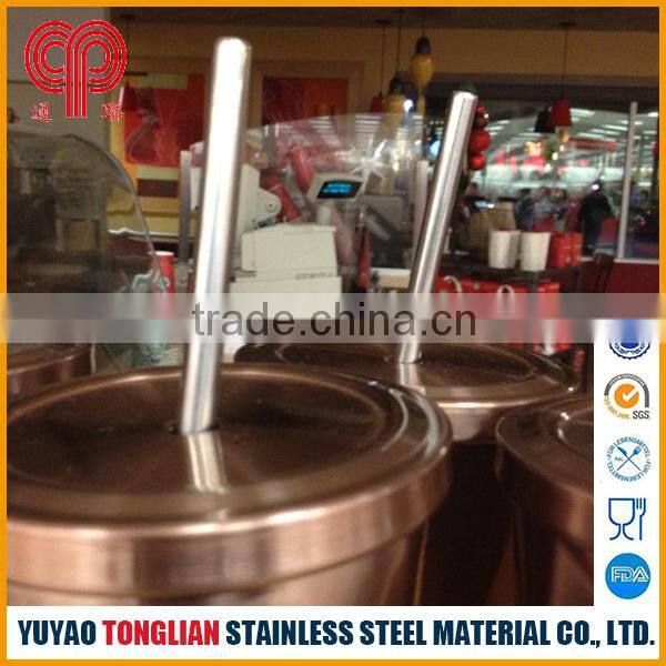 straight stainless steel 304 drinking straw with thread