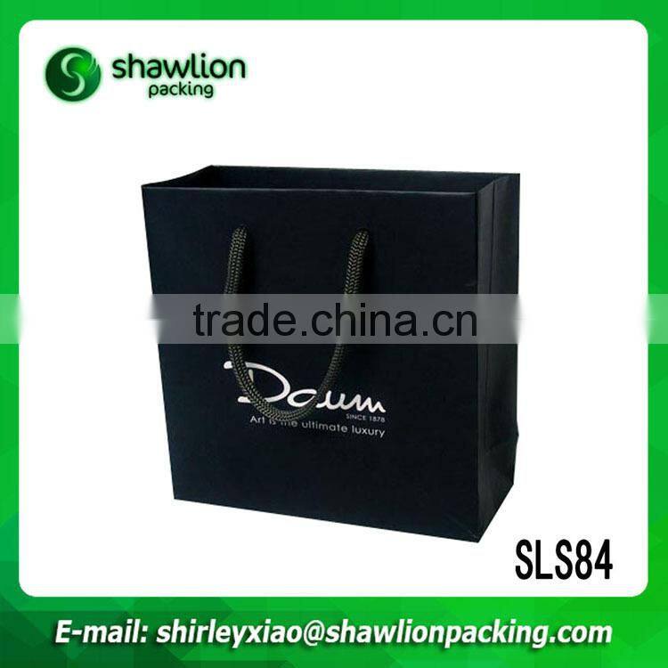 2015 China factory custom black paper bags for gifts