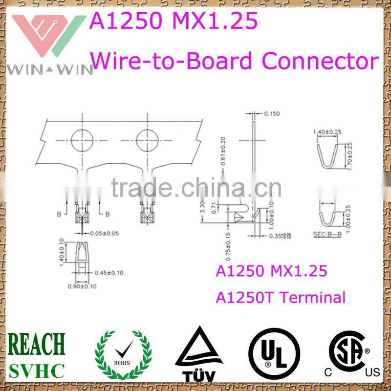 1.25mm pitch A1250 MX1.25 Electronic Wire to Board Connector