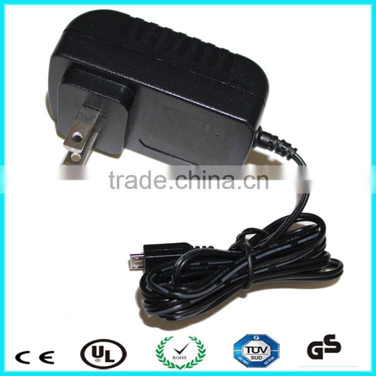 UL approved 5V 500 MA micro usb dc adapter
