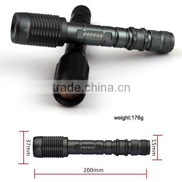 V5-858 High Quality XM-L T6 led High Power Torch Zoomable most powerful flashlight