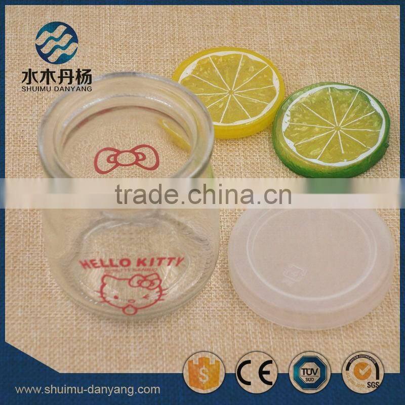 150ml clear wide mouth pudding bottle glass milk bottle