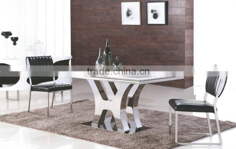 Marble Top Dining Table With Stainless Steel Frame A339#