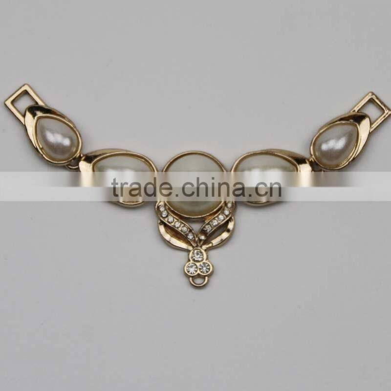 pearl metal buckle garment accessories strass chain link chain