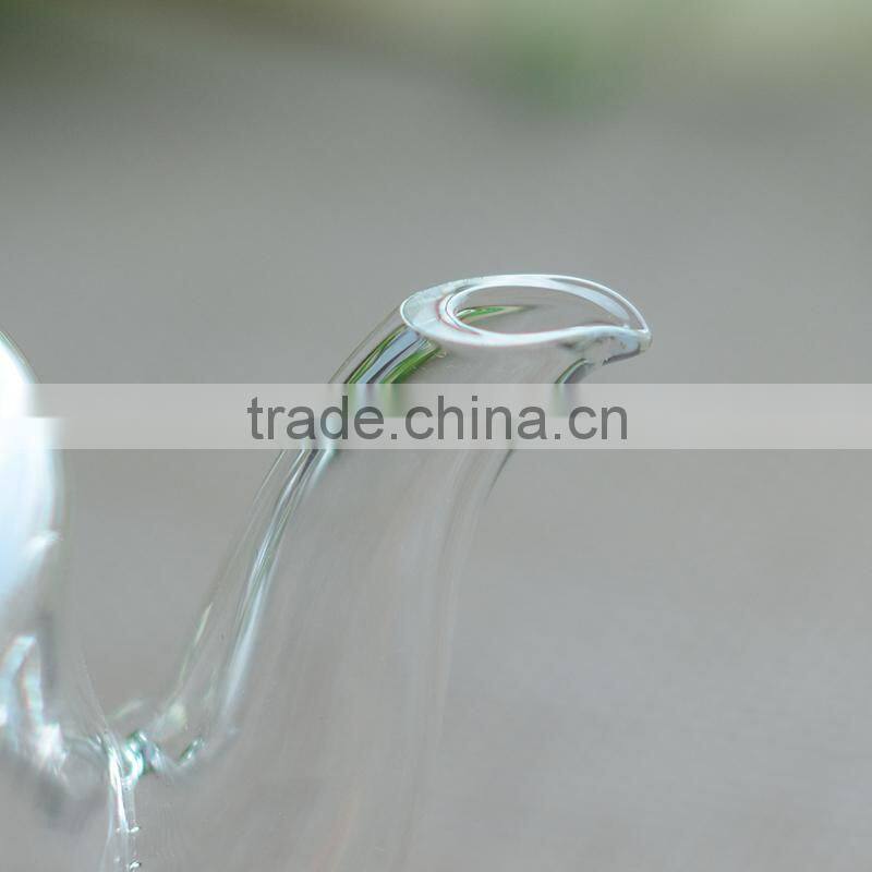 Bamboo shaped Heat- Resisting Borosilicate Glass Teapot with leaf lid+ 4 Double wall tea cups