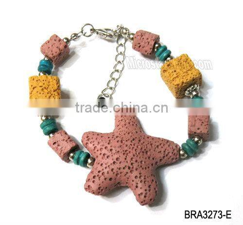 Braided handmade lava stone bracelet