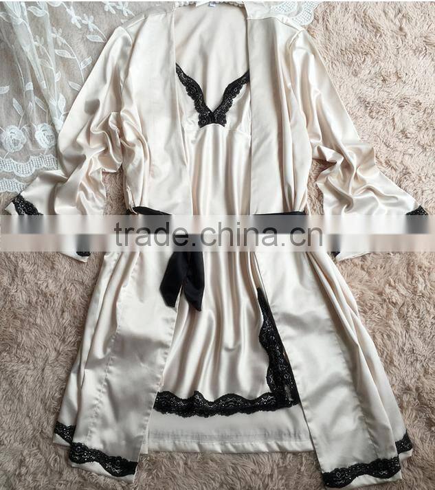 100% silk women sexy pajamas two piece suit