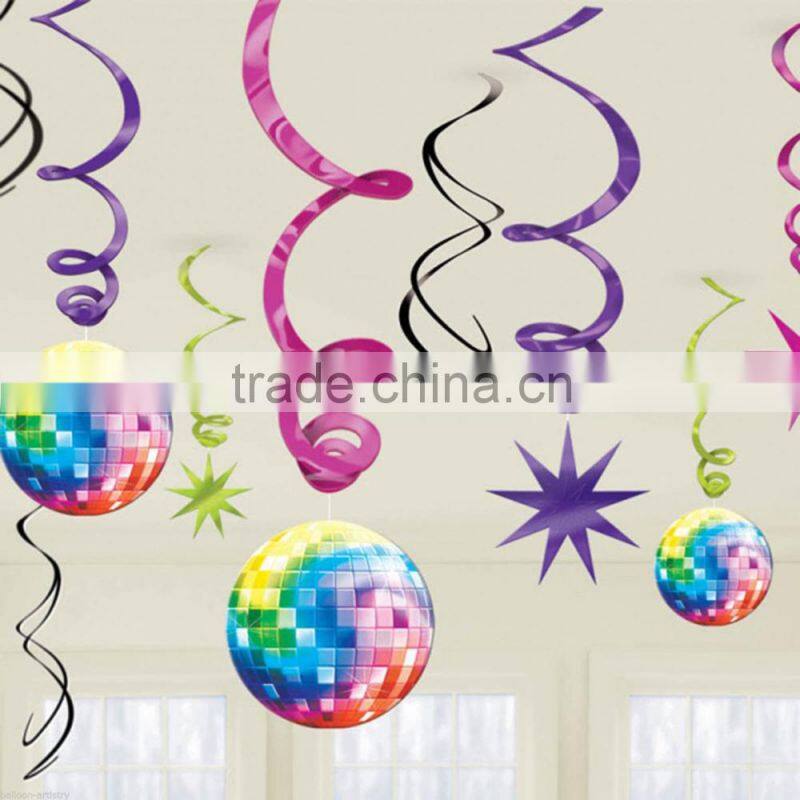 Basketball Sports 12pcs Hanging Swirl Decorations Birthday Party Supplies