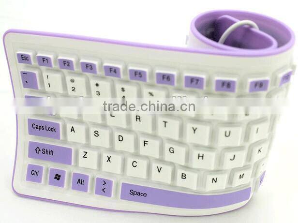 High quality corlorful silicone keyboard/folding silicone keyboard/portable keyboard