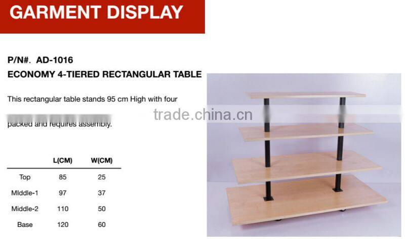 Powder Coating Frame and MDF Shelf Clothing Store Shelves