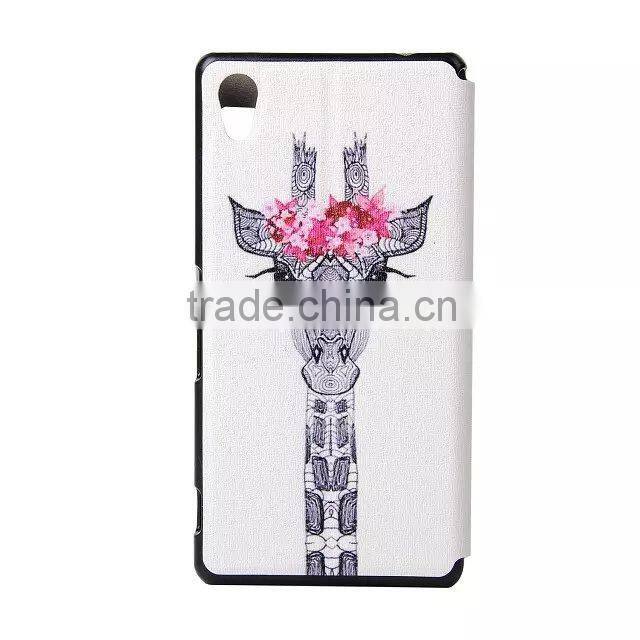 High Quality Color Printing PU Leather Flip Cover For Sony Xperia M4 Aqua Case