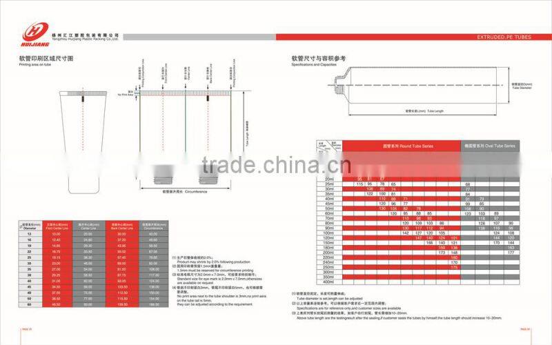 Silk screened and hot stamp plastic tube for comestic packing