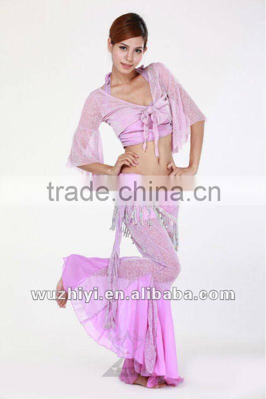 Affordable new hot selling shinning belly capelet | sexy sequin rose belly dance top (SZ006)