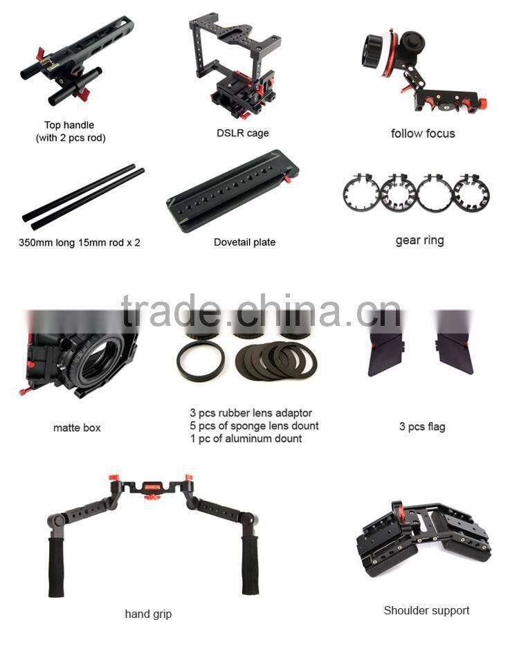 CAME-TV DSLR Cage W/ Hand Grip For GH4 & S ONY A7s & 5D Mark III