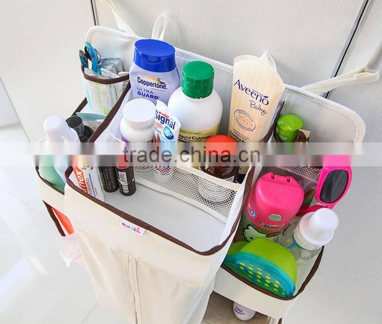Baby Item Hanging Organizer Bag Baby Crib Side Storage Bag With Compartment
