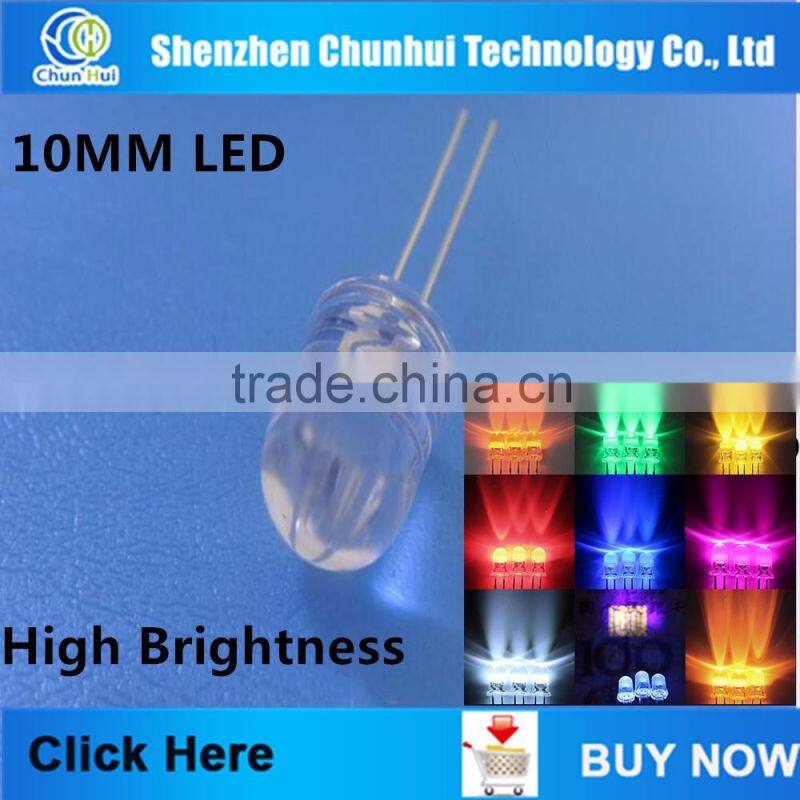 2016 Wholesales Ultra Bright Through Hole Outdoor Led 10mm White