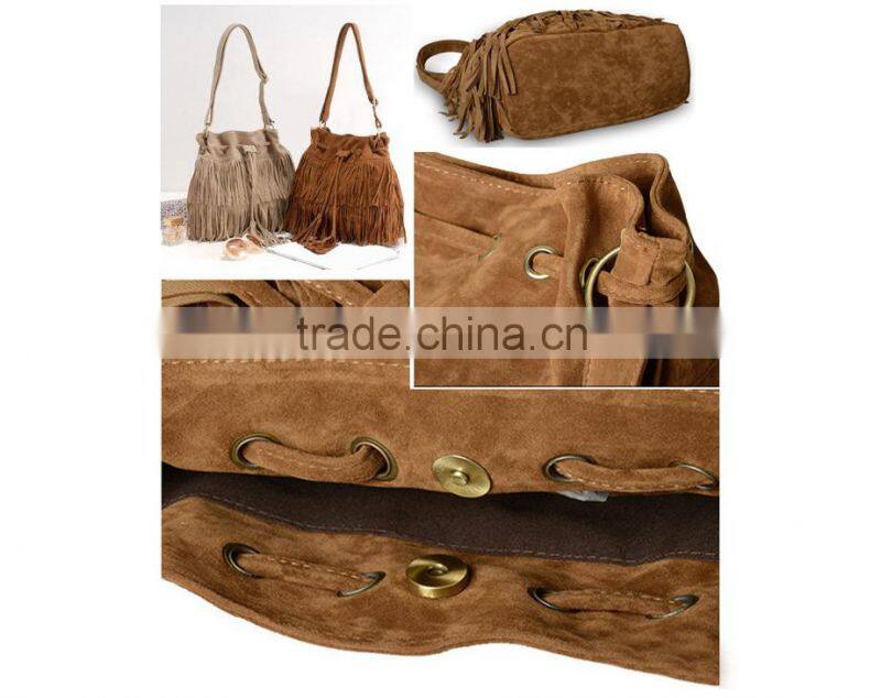2015 Hot sale Women Tassel Bag Faux Suede Shoulder Bag Women Messenger Bag Wholesale