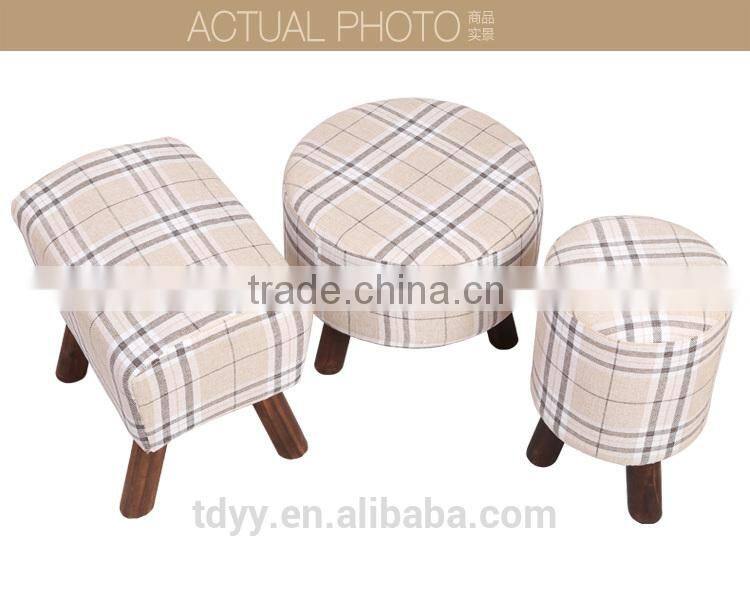 TDC-501A-REMOVE FABRIC QVB JIANDE TONGDA home ottoman and foot stool carbon fir leg round ottoman stool modern ottoman