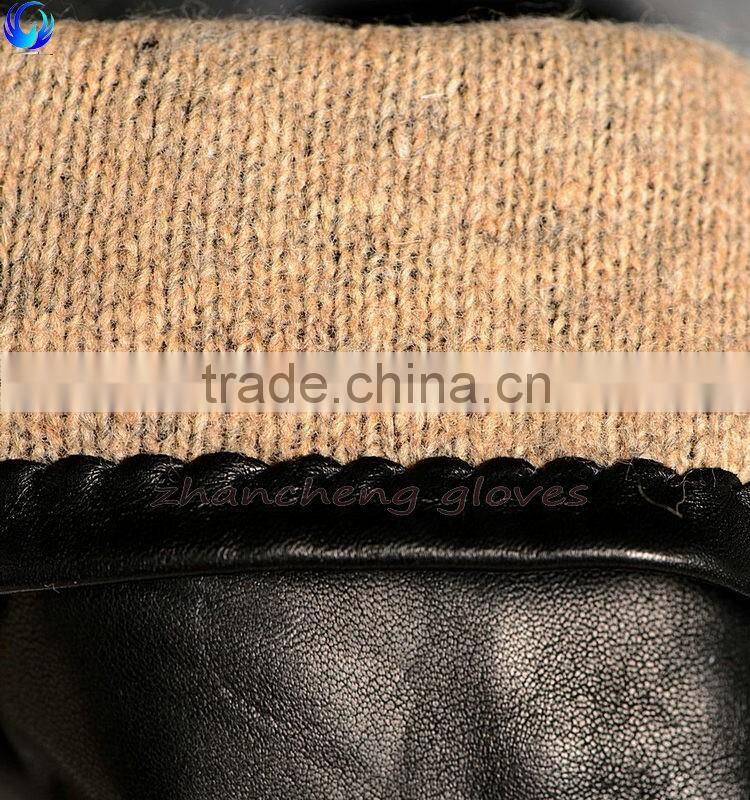 Classic fashion warm men's sheepskin leather hand gloves