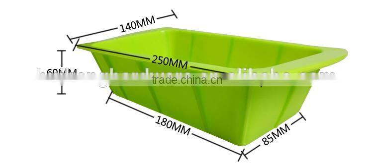 A03-19 Retangle shape green silicone cake molds/silicone loaf pan/toast mold