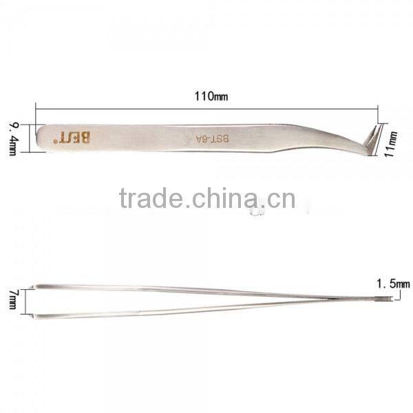 BST-6A Highly Precise Stainless Steel Curved Tweezers Matt Tweezers
