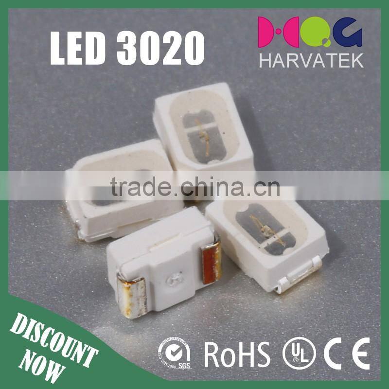 Good quality 3.0x2.0x1.3mm sanan chip surface mount 3020 red led smd