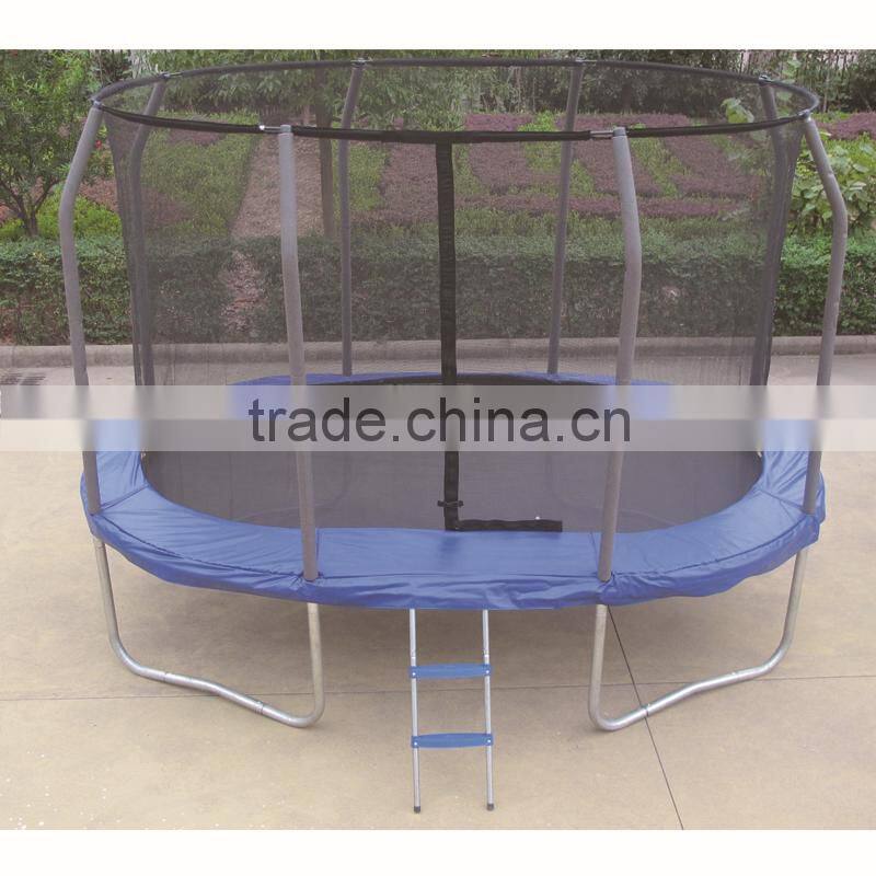 Outdoor oval bouce trampoline with inside safety net